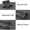 SAMERM Mens Dress Shirt Stretch Wrinkle Free Casual Button Down Shirts(D4-grey)