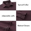 SAMERM Mens Dress Shirt Stretch Wrinkle Free Casual Button Down Shirts(D5-burgundy)