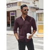 SAMERM Mens Dress Shirt Stretch Wrinkle Free Casual Button Down Shirts(D5-burgundy)