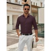SAMERM Mens Dress Shirt Stretch Wrinkle Free Casual Button Down Shirts(D5-burgundy)