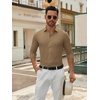SAMERM Mens Dress Shirt Stretch Wrinkle Free Casual Button Down Shirts(D6-brown)