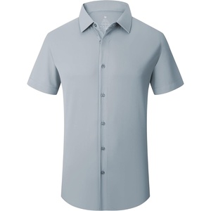 SAMERM Mens Dress Shirt Stretch Wrinkle Free Casual Button Down Shirts(A8-grey)