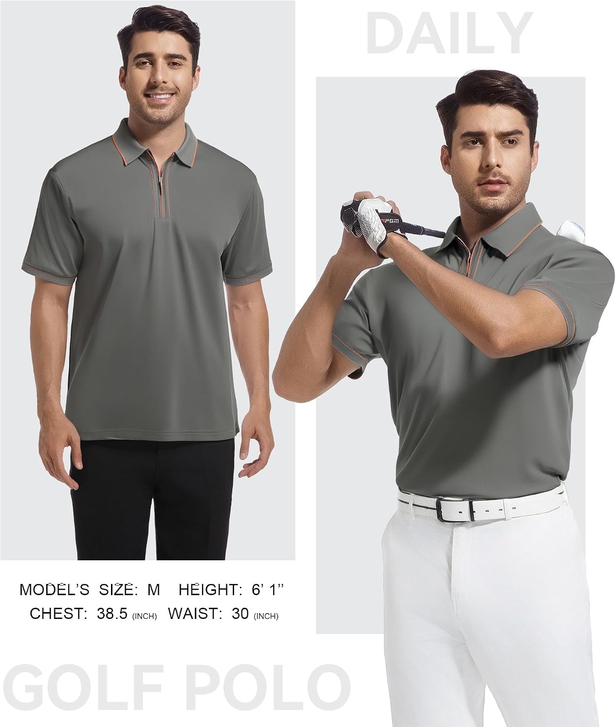 image:imageSAMERM Mens Golf Shirts Dry Fit Performance Sport Polo Shirts for MenGreen Polo Shirt