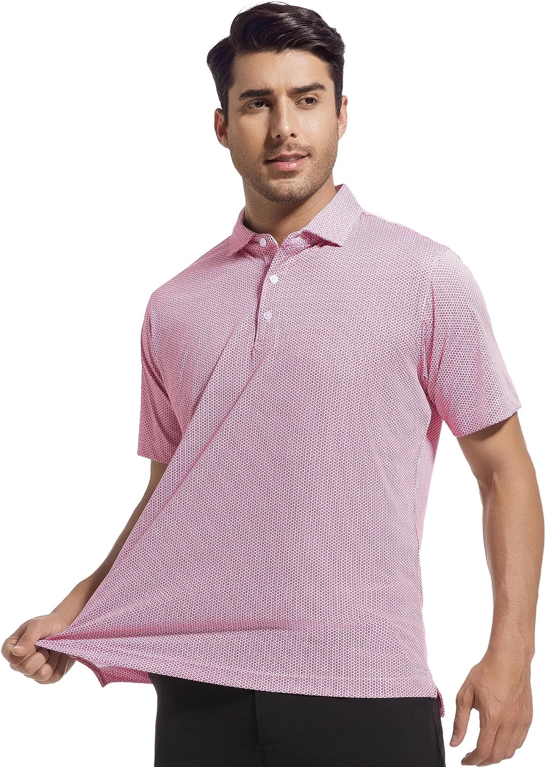 image:imageSAMERM Mens Golf Shirts Dry Fit Performance Sport Polo Shirts for MenWine Diamond Golf Shirt