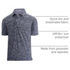 SAMERM Golf Shirts for Men Super Stretch Jacquard Dry Fit Golf Polo Moisture Wicking Short Sleeve Polo Shirts for Men(Navy Golf Polo)