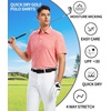 SAMERM Golf Shirts for Men Super Stretch Jacquard Dry Fit Golf Polo Moisture Wicking Short Sleeve Polo Shirts for Men(Pink Solid Polo Shirt)
