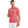 SAMERM Golf Shirts for Men Super Stretch Jacquard Dry Fit Golf Polo Moisture Wicking Short Sleeve Polo Shirts for Men(Red01)