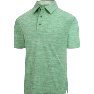 SAMERM Men’s Long Sleeve Polo Shirts Moisture Wicking Golf Shirts Soft(Green Solid Polo Shirt)